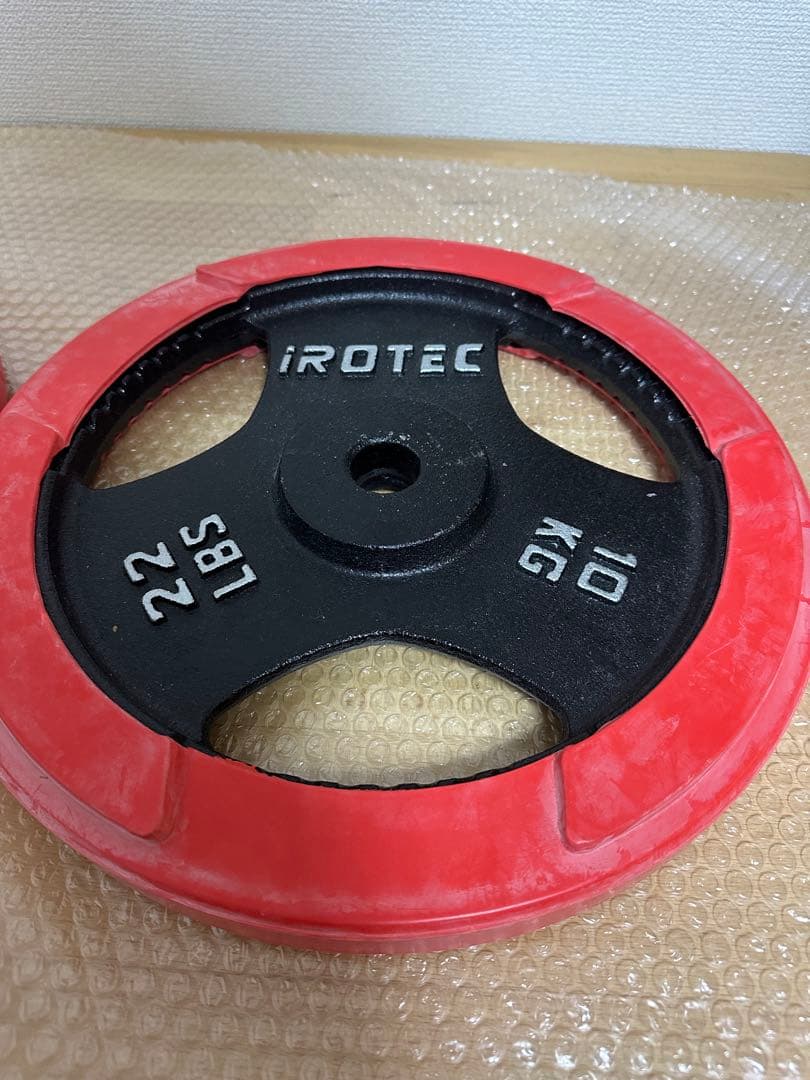 早い者勝ち IROTEC 10KG ダンベルプレート グリップ付き　2個
