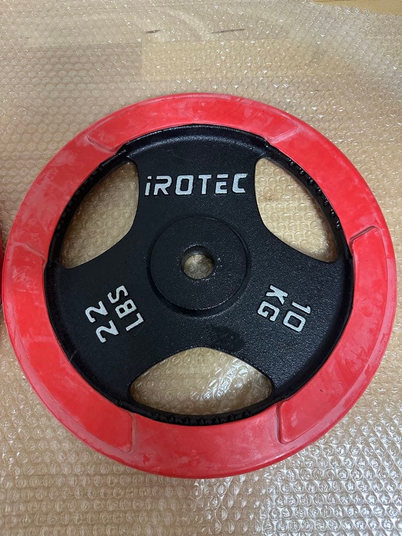 早い者勝ち IROTEC 10KG ダンベルプレート グリップ付き　2個