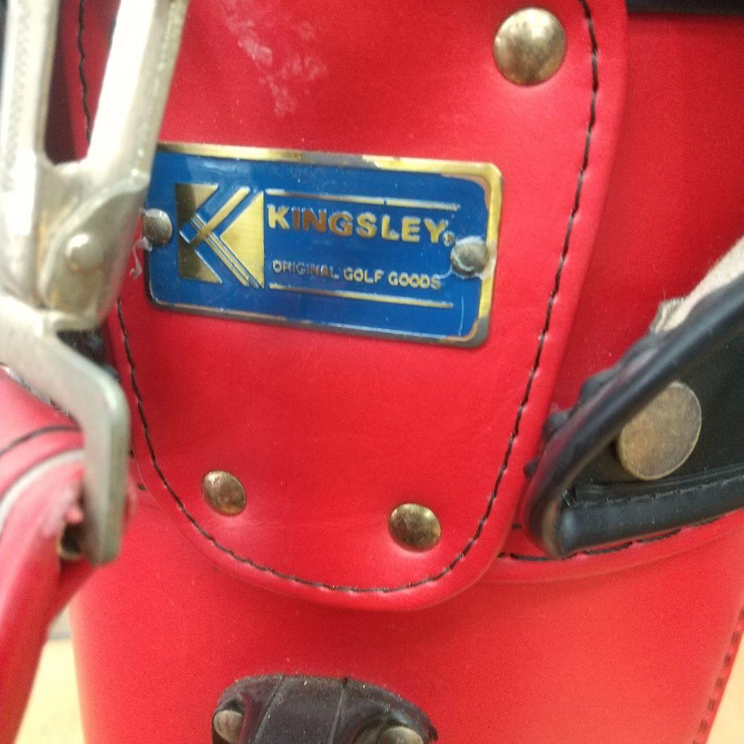 ♥️KINGLSLEY♥️ キャディバッグ 赤黒白 ドライバー他