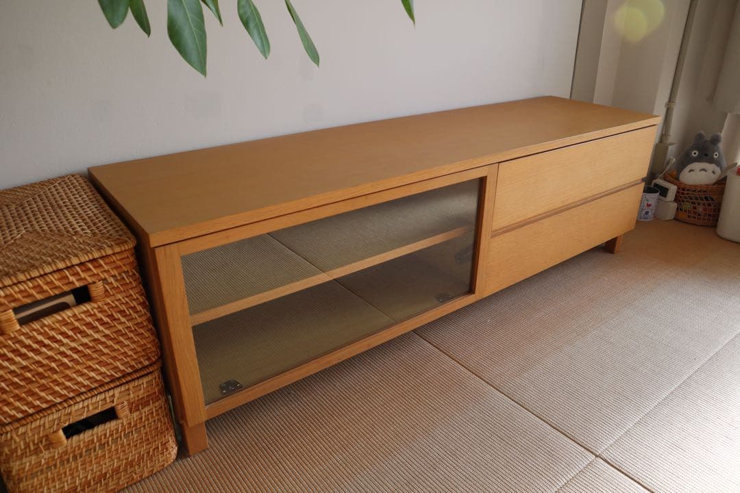 送料込み！！無印良品　テレビ台 ガラス扉付き