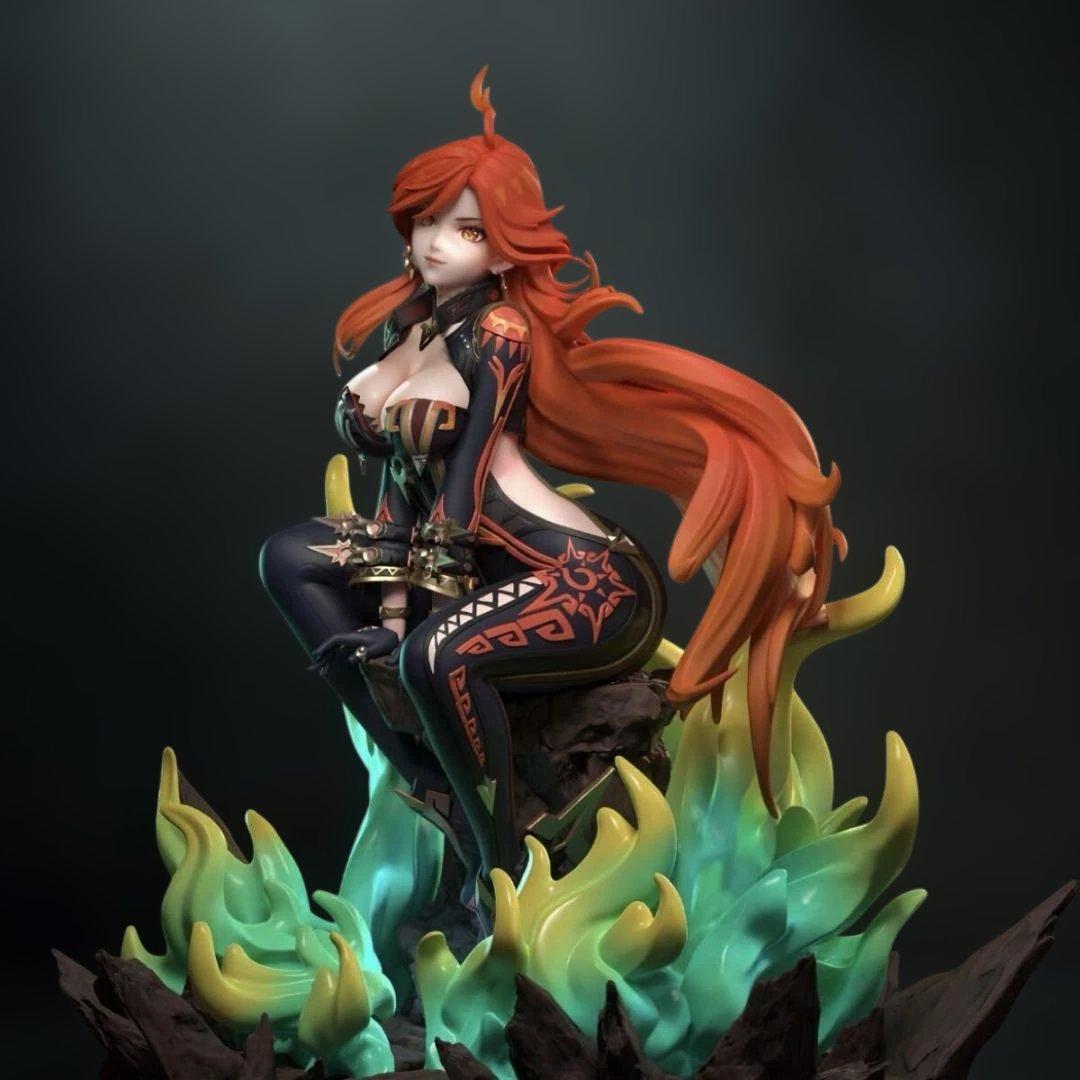 原神　マーヴィカ 20cm 炎神　ガレキ　未塗装未組立　美少女　1／7