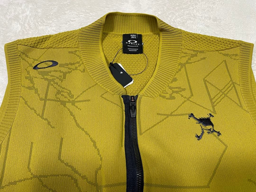 新品 オークリー スカル VECTOR SWEATER ベスト イエロー XL