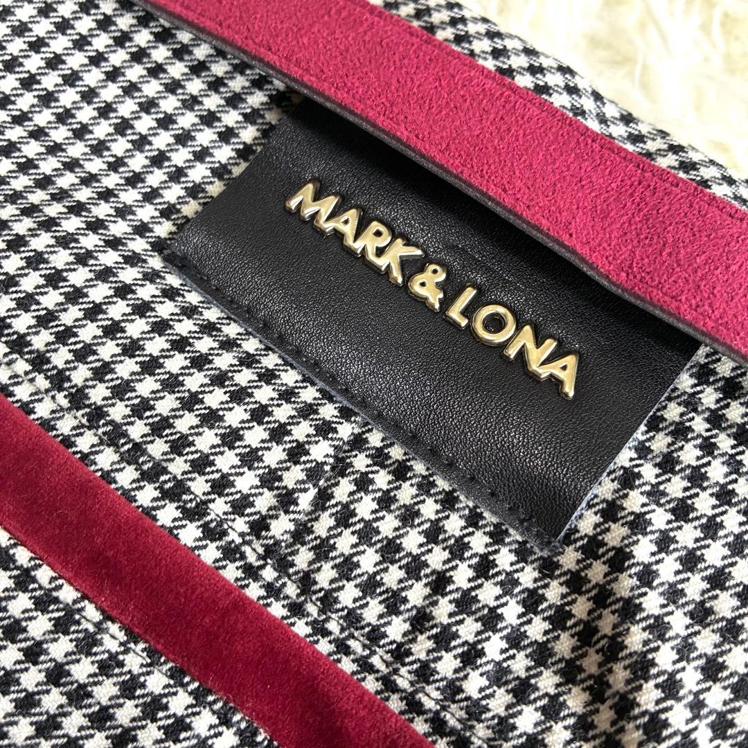 MARK&LONA ベルト付きスカート 千鳥格子柄 裏地付き ラップ風　ゴルフ