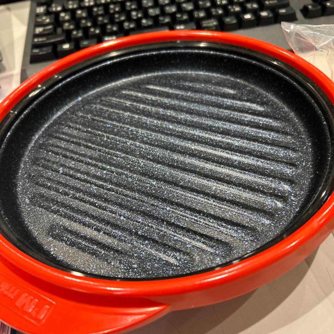 レンジメートプロ　電子レンジ調理用 赤い陶器 丸型