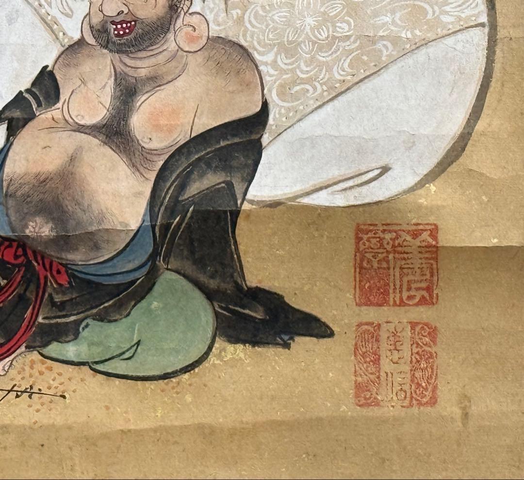 時代　七福神　版画　年画　掛軸　送料込み250824