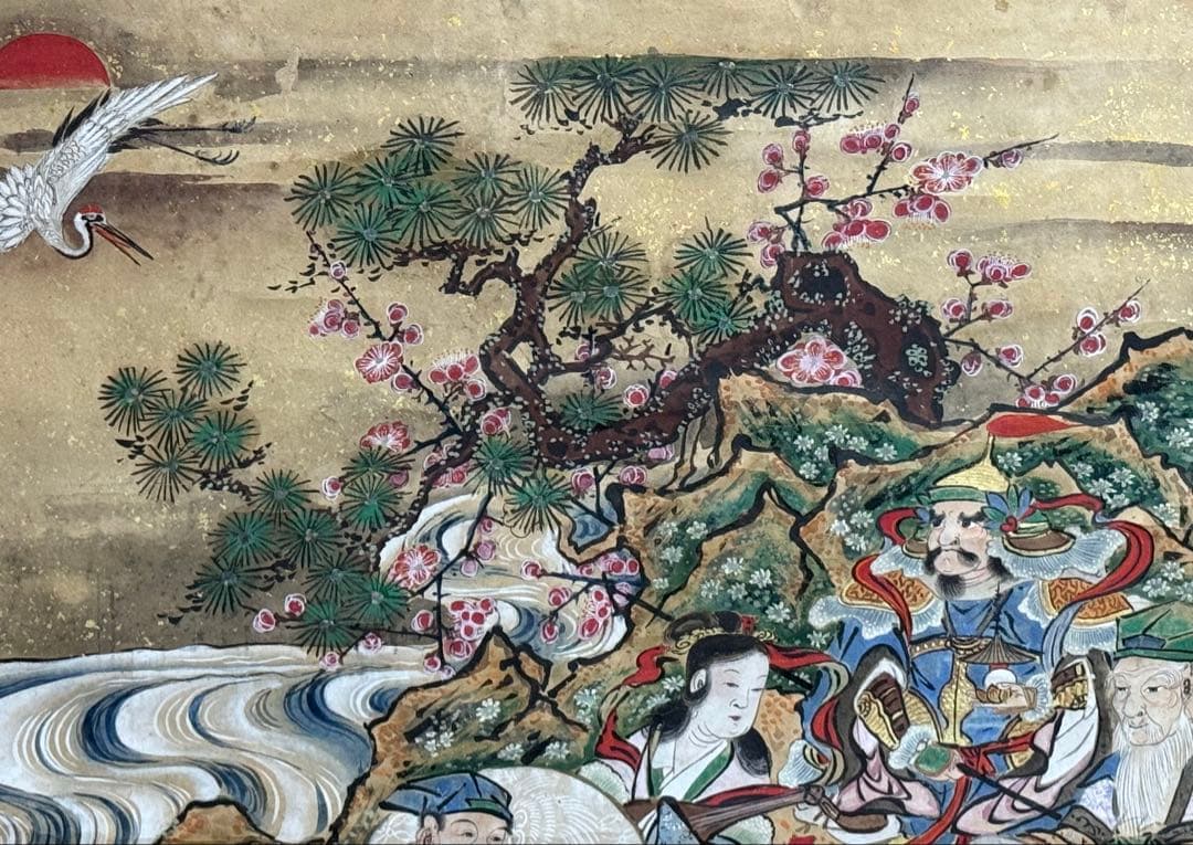 時代　七福神　版画　年画　掛軸　送料込み250824
