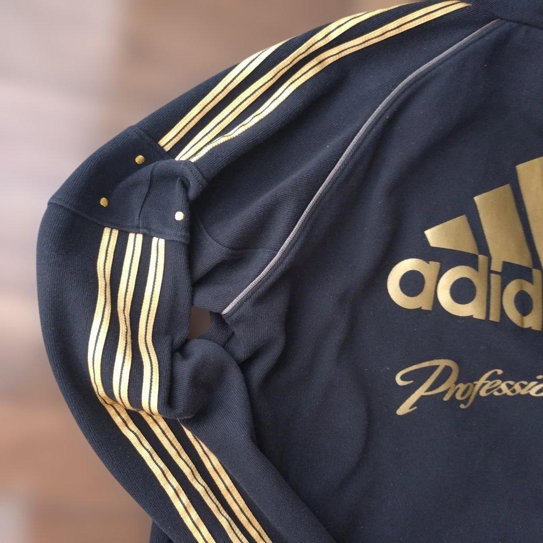 adidas アディダス　プロフェッショナル　パーカー　上下　ブラック×ゴールド