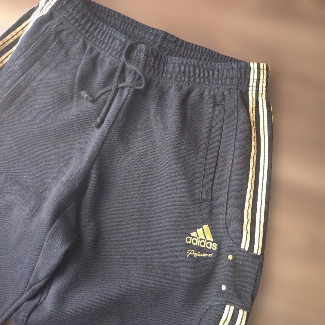 adidas アディダス　プロフェッショナル　パーカー　上下　ブラック×ゴールド