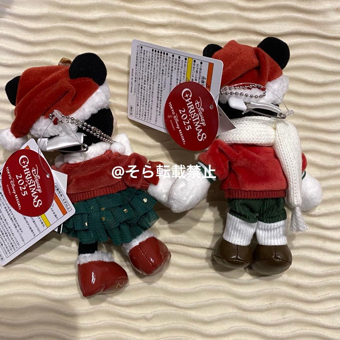 ミッキー ミニー ぬいぐるみバッジ クリスマス 2025 サンタ