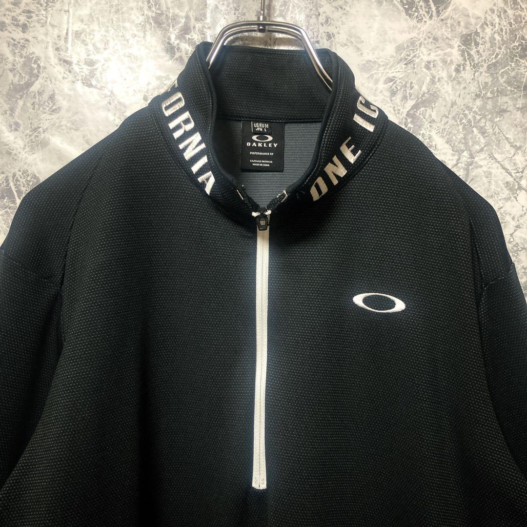 【美品】OAKLEY オークリー ゴルフウェア 長袖 刺繍デザイン 黒 即日発送