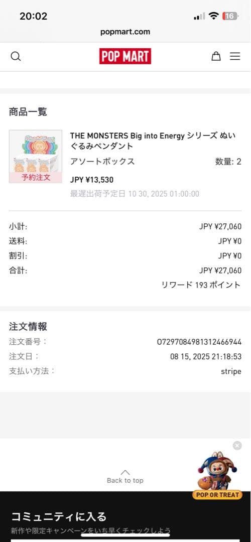オデオデ★様　【新品・正規品】ラブブ Big into Energy