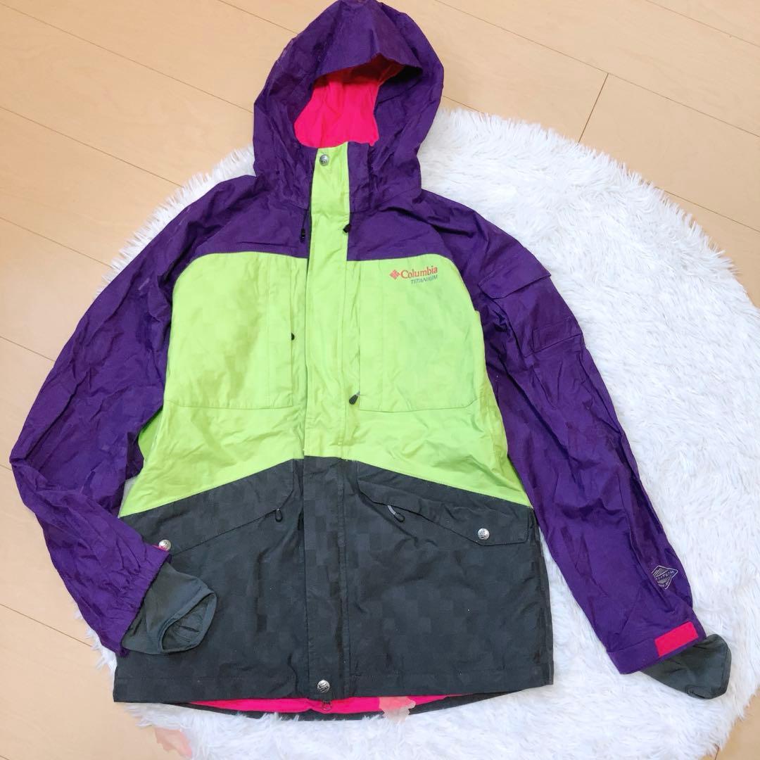 コロンビア⭕️スノボウェア　上下セット　ジャケット　パンツ　スキー　希少　M 紫