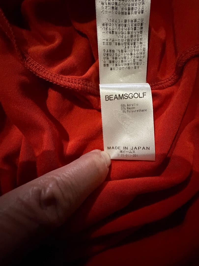 BEAMS GOLF オレンジ タートルネックシャツ
