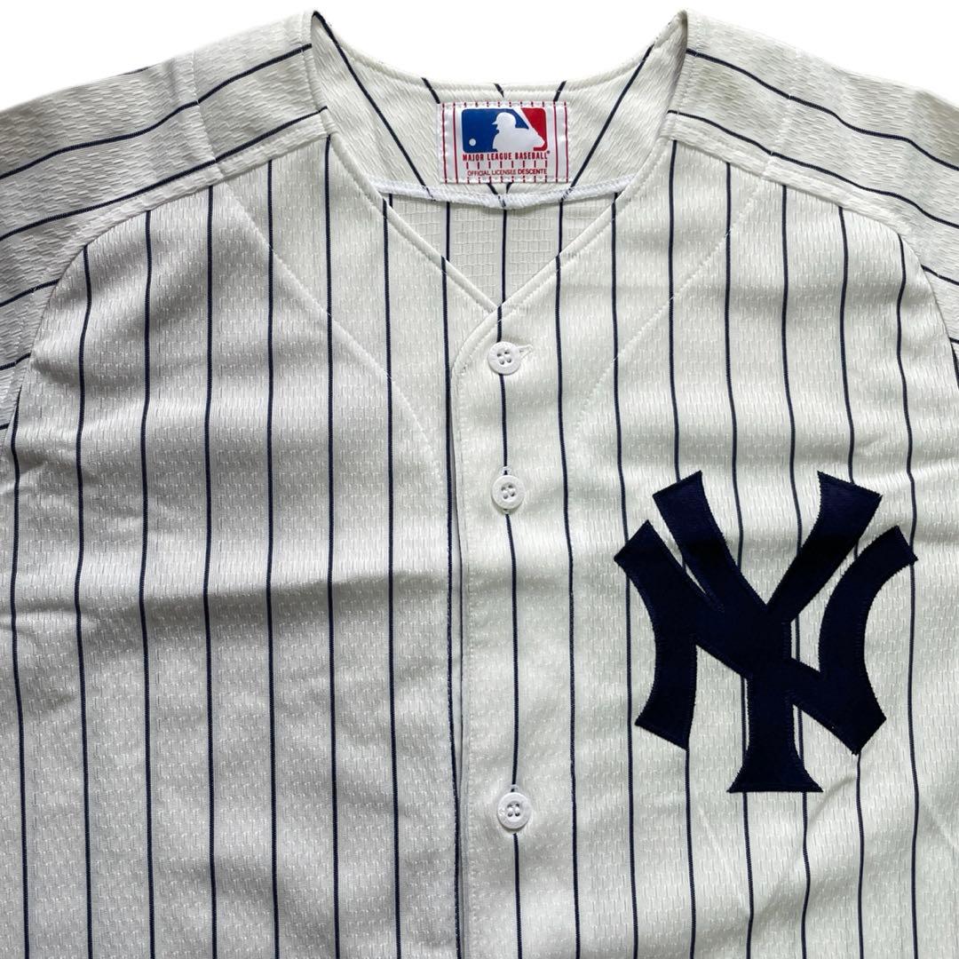 ユニフォーム ベースボール 野球 NY ヤンキース デサント 縦縞 日本製 古着
