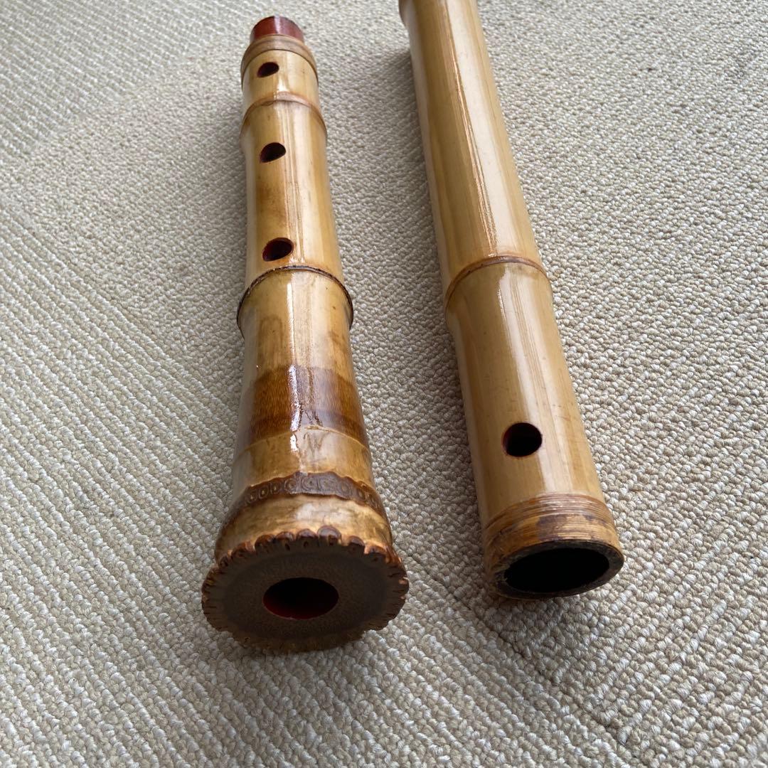 182 尺八　一尺九寸管　銘清輔　三印