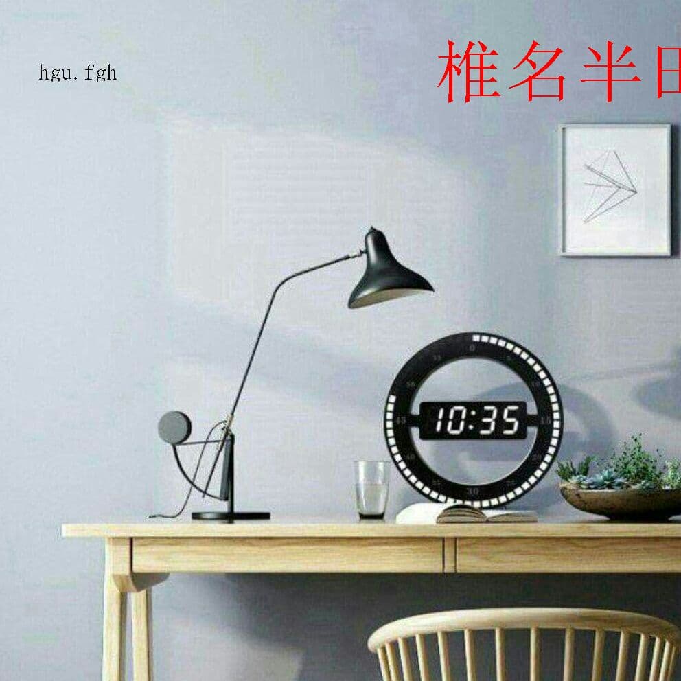 Gデジタル時計 LED ラウンド 置時計 掛け時計 壁掛け時計 夜も見えるo|