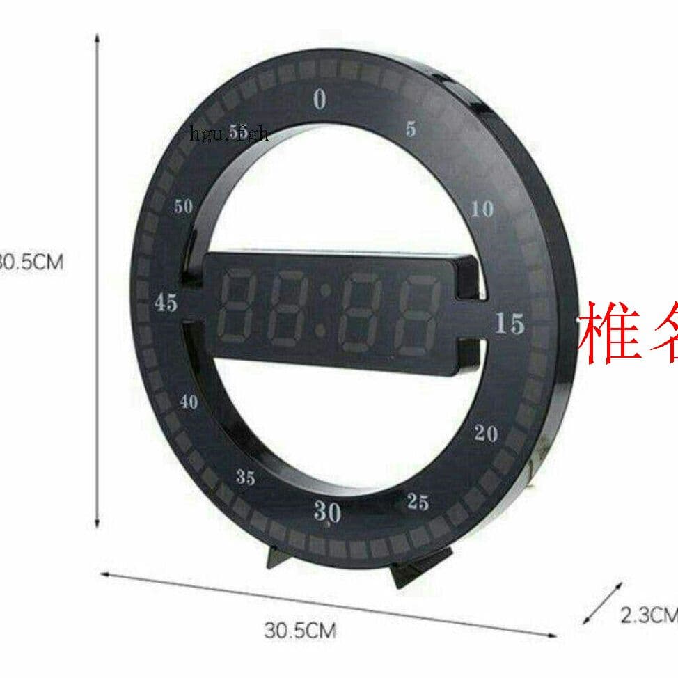 Gデジタル時計 LED ラウンド 置時計 掛け時計 壁掛け時計 夜も見えるo|