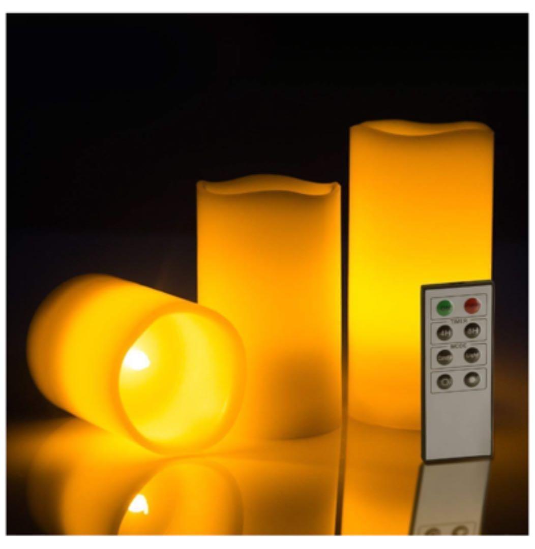 【美品/本物の蝋使用/全品電池付】LEDキャンドルライト（3個）×5セット