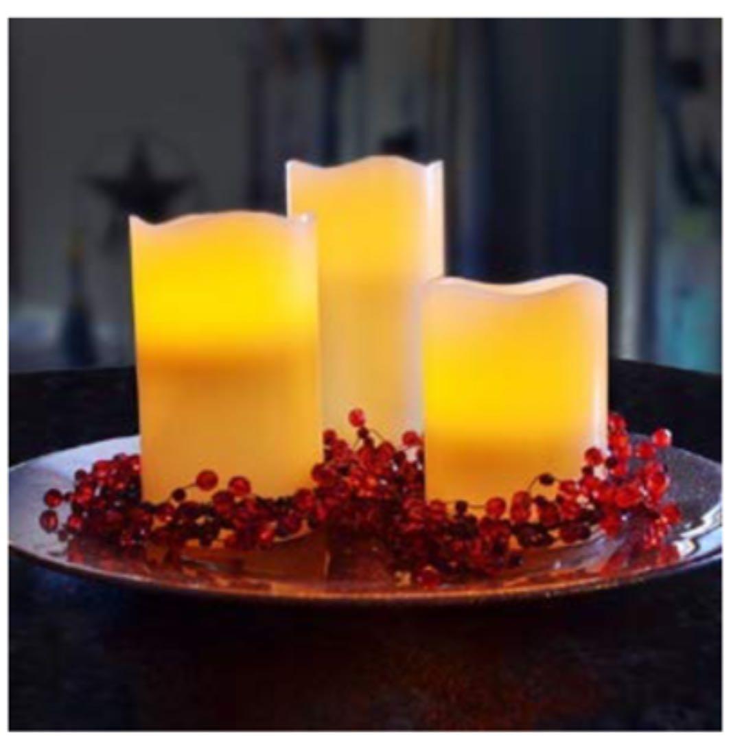 【美品/本物の蝋使用/全品電池付】LEDキャンドルライト（3個）×5セット