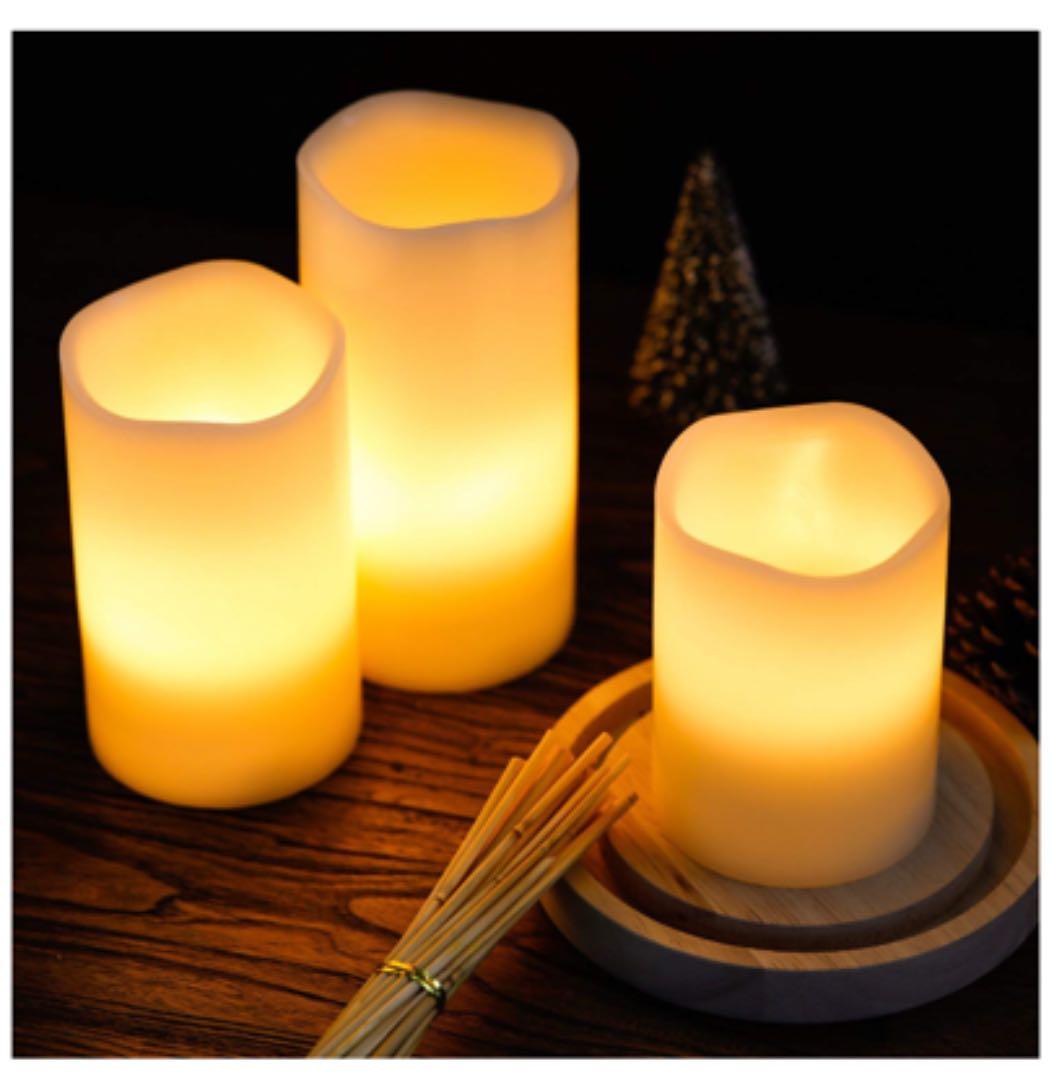 【美品/本物の蝋使用/全品電池付】LEDキャンドルライト（3個）×5セット
