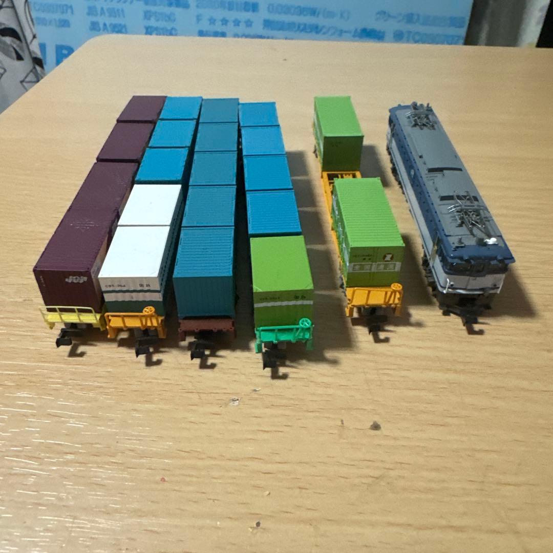 Nゲージ 貨物列車セット 機関車付き ジャンク扱い。