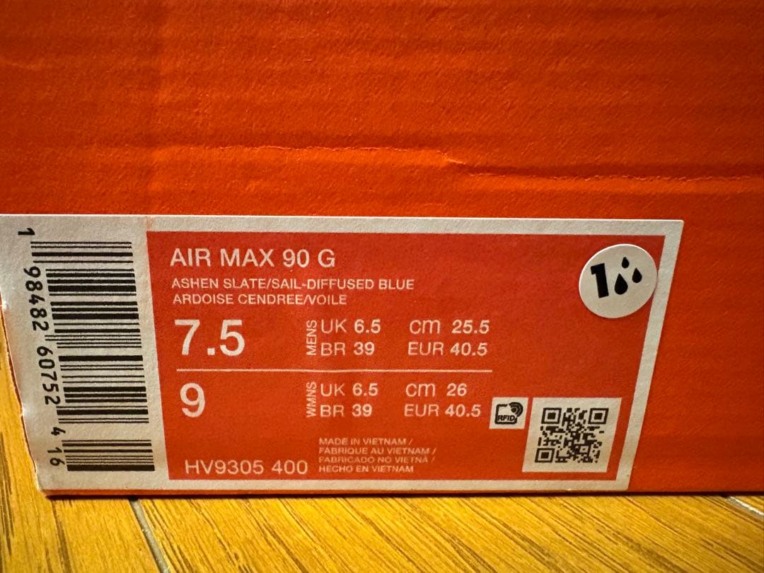 【新品】NIKE ナイキ エアマックス 90 G 25.5㎝