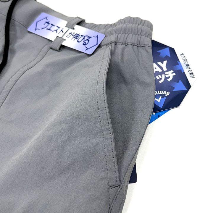 新品 キャロウェイ 8WAYストレッチ シワナイロン 撥水 パンツ 灰 3L