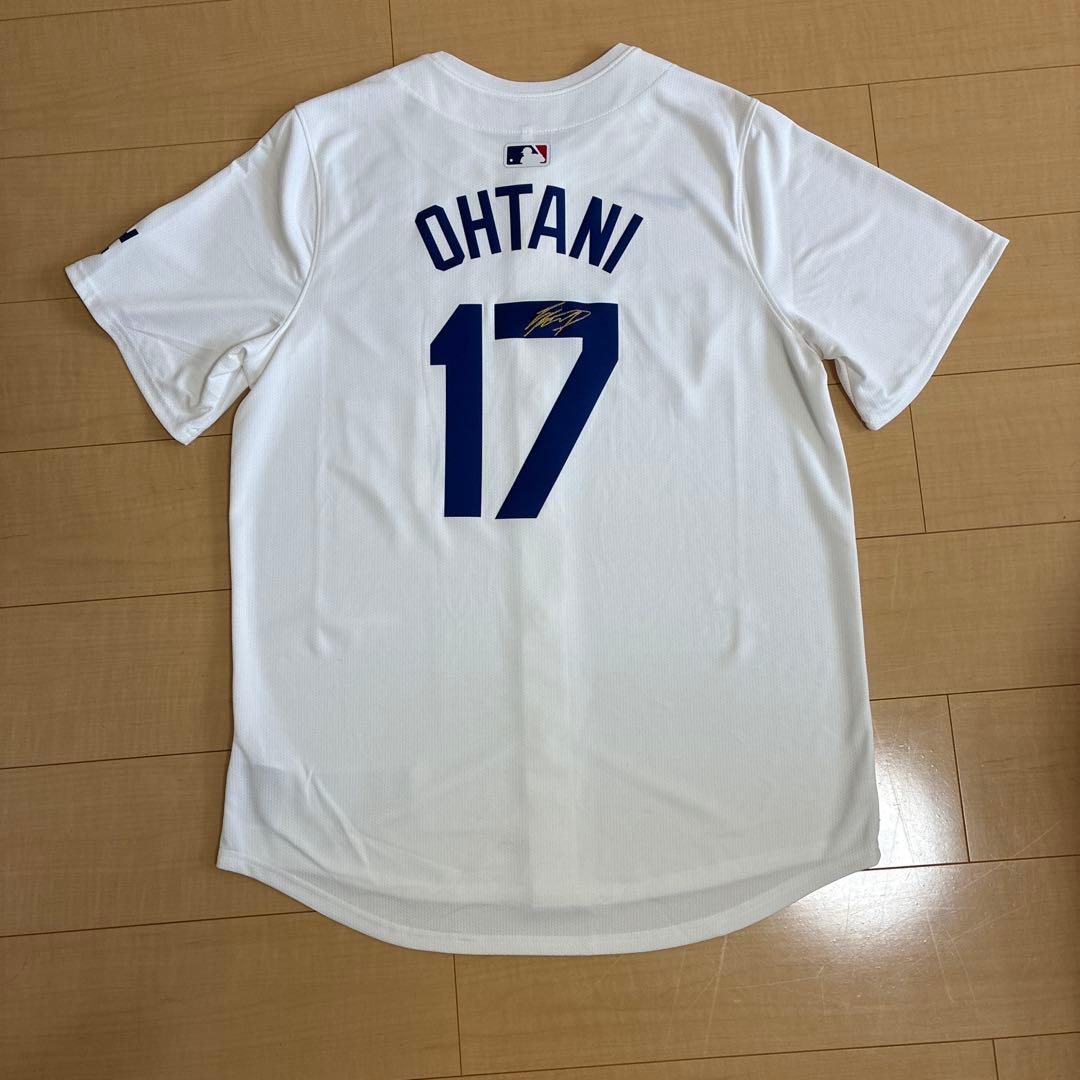 MLB ドジャース 大谷翔平 WSパッジ サイン刺繍 リミテッドユニフォーム L