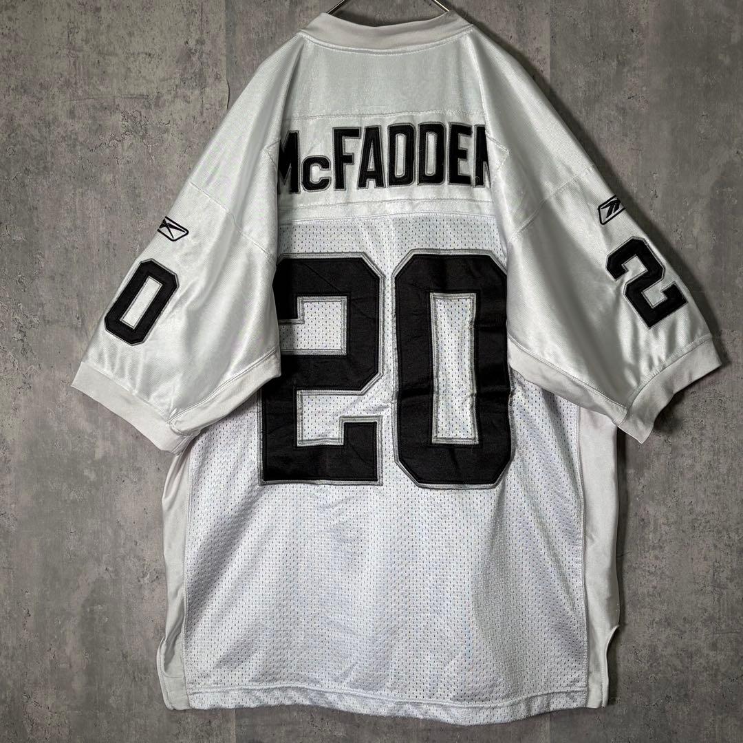 希少 ホワイト RAIDERS McFADDEN ゲームシャツ reebok