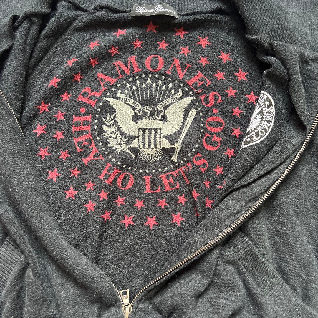 ヒステリックグラマー RAMONES ジップアップスウェット