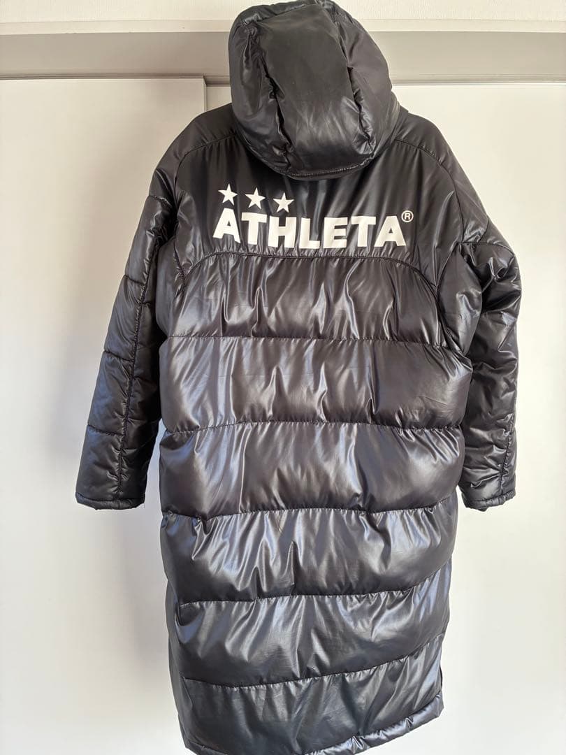 【本日限定】ATHLETA フード付きダウンジャケット ブラック（ベンチコート）