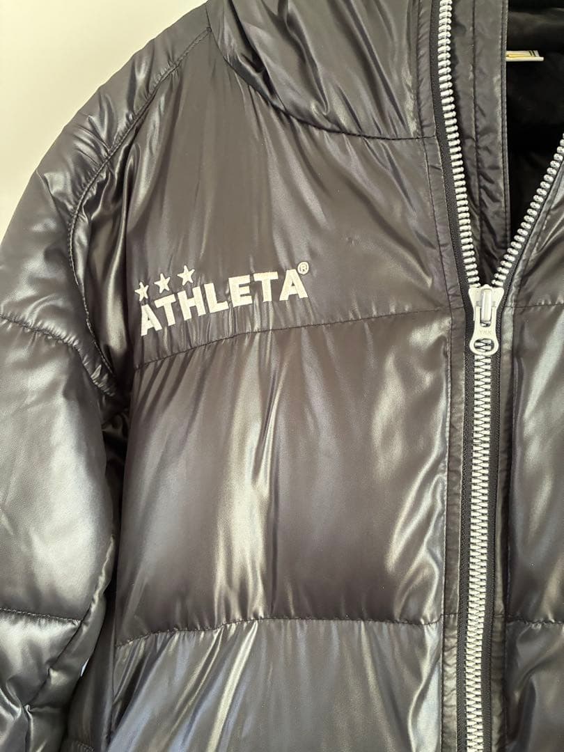 【本日限定】ATHLETA フード付きダウンジャケット ブラック（ベンチコート）