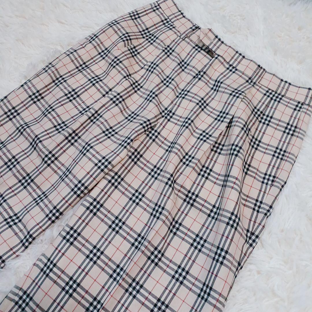 美品 バーバリー ゴルフ ノバチェック スラックス パンツ ベージュ メンズ