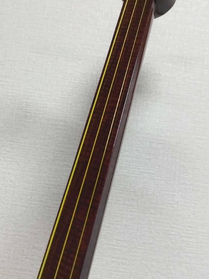 【虎杢トチ模様の細棹三味線2.6cm】皮やぶれ無しの希少な品と見立てます