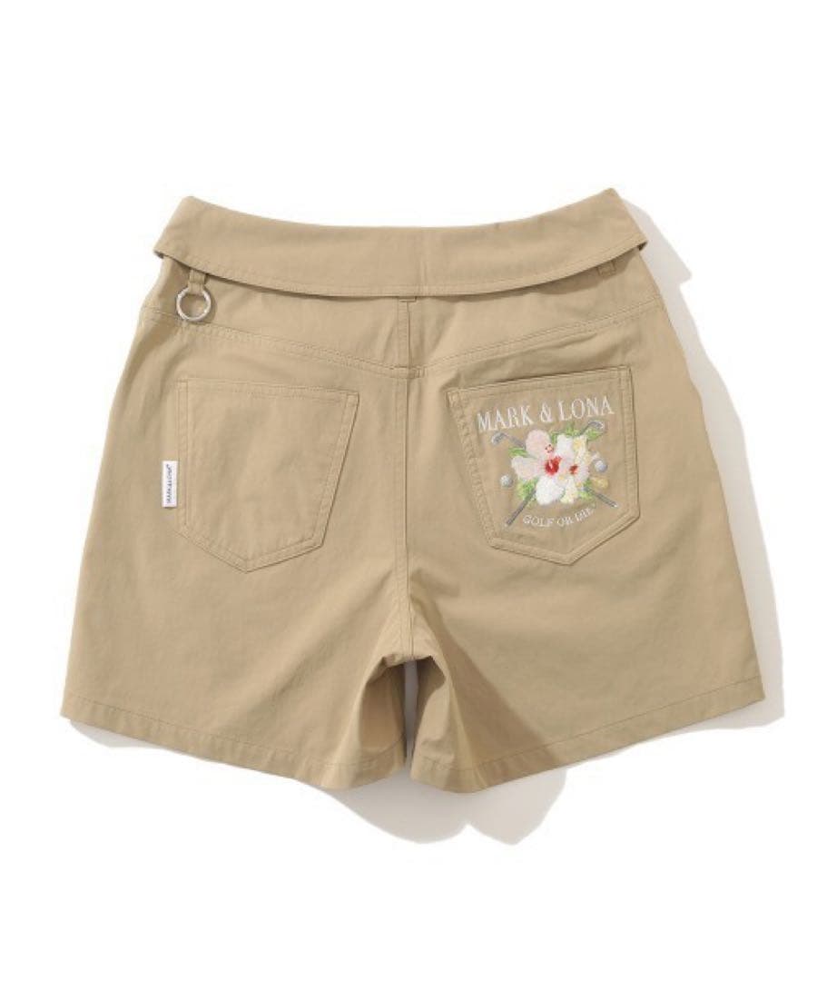新品未使用品 MARK&LONA ストレッチショートパンツ ベージュ ゴルフ