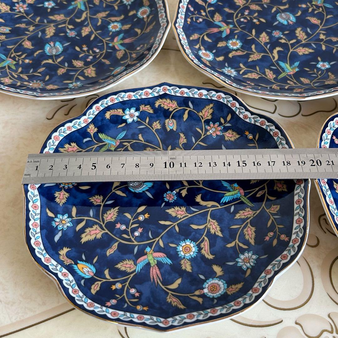 SILK ROAD 平皿　5枚セット　中皿　金彩更紗　シルクロード　色絵　花唐草