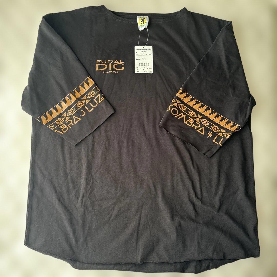コットン7分袖Tシャツ　Luz e Sombra L ブラック　ルースイソンブラ