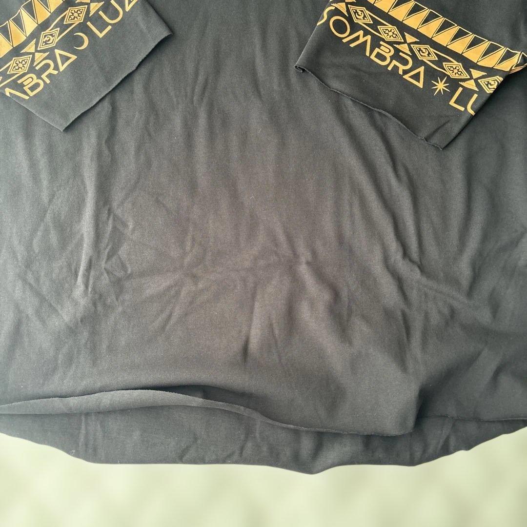 コットン7分袖Tシャツ　Luz e Sombra L ブラック　ルースイソンブラ