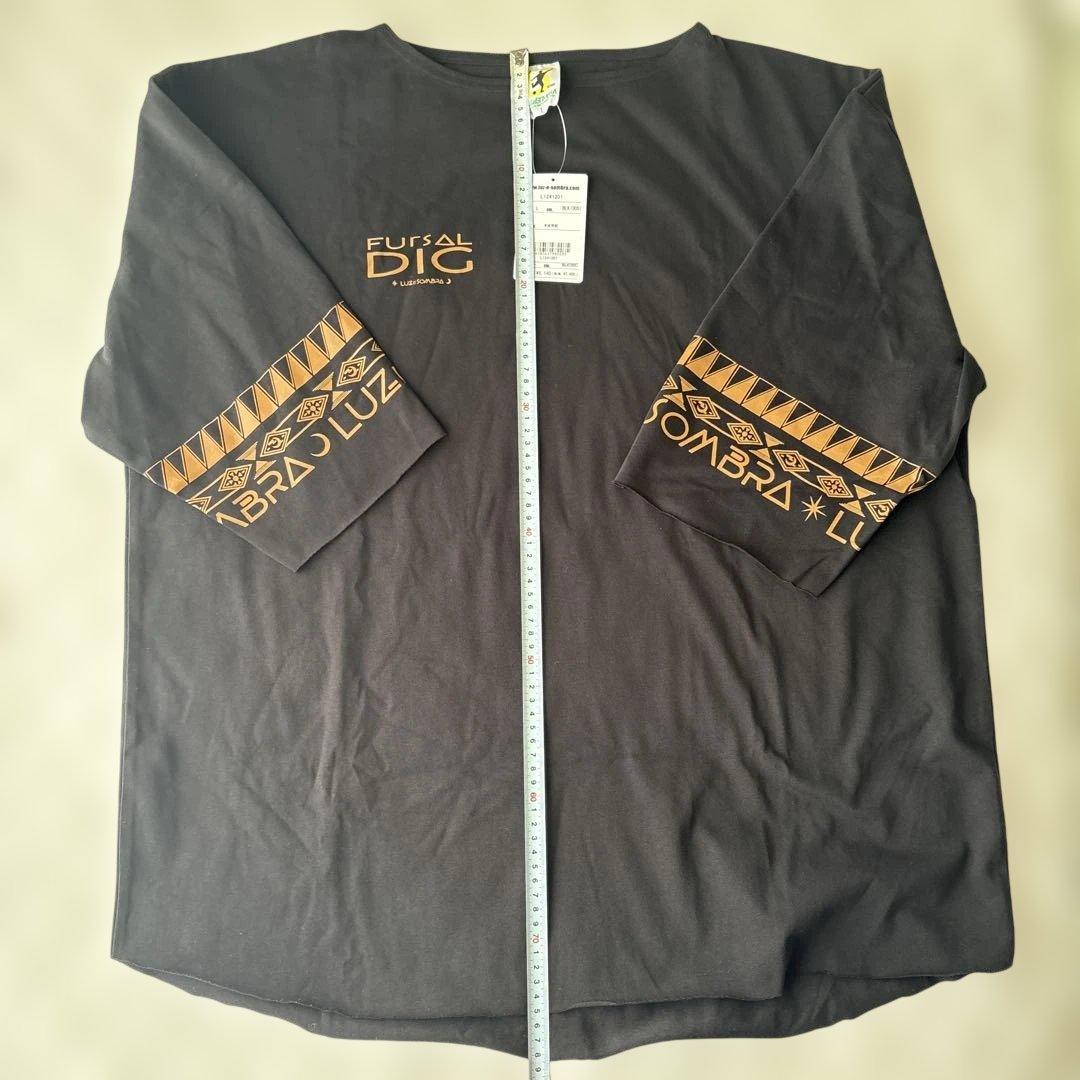 コットン7分袖Tシャツ　Luz e Sombra L ブラック　ルースイソンブラ
