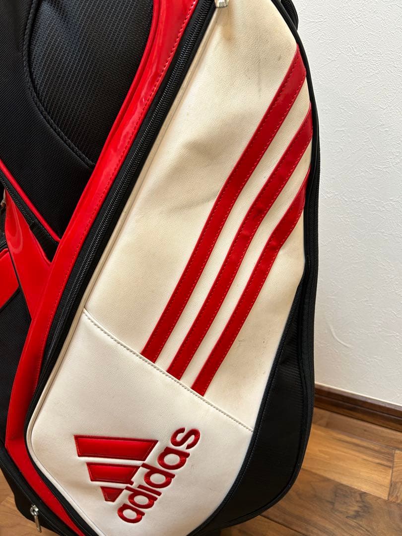 adidas キャディバッグ 黒 赤 白