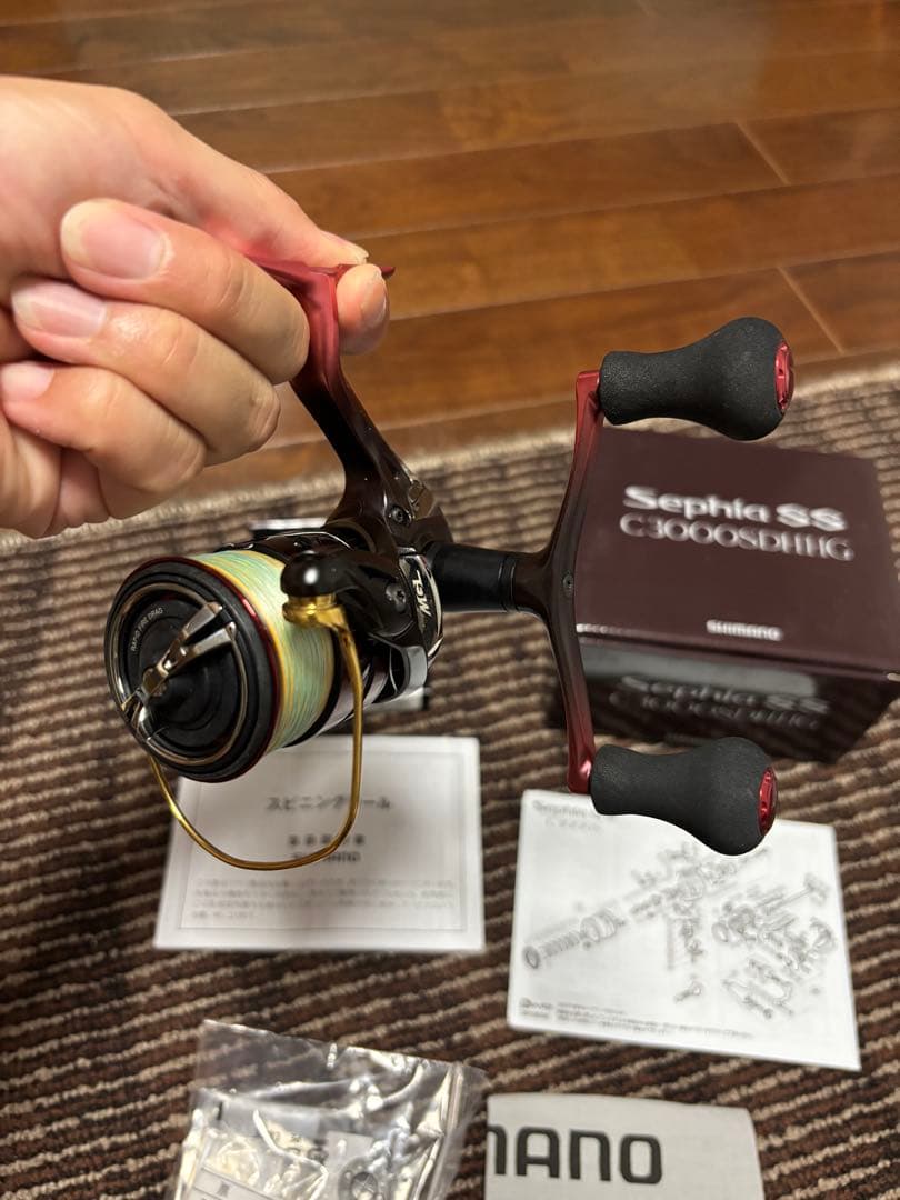 19 シマノ セフィア SS C3000SDHHG ダブルハンドル ライン付き