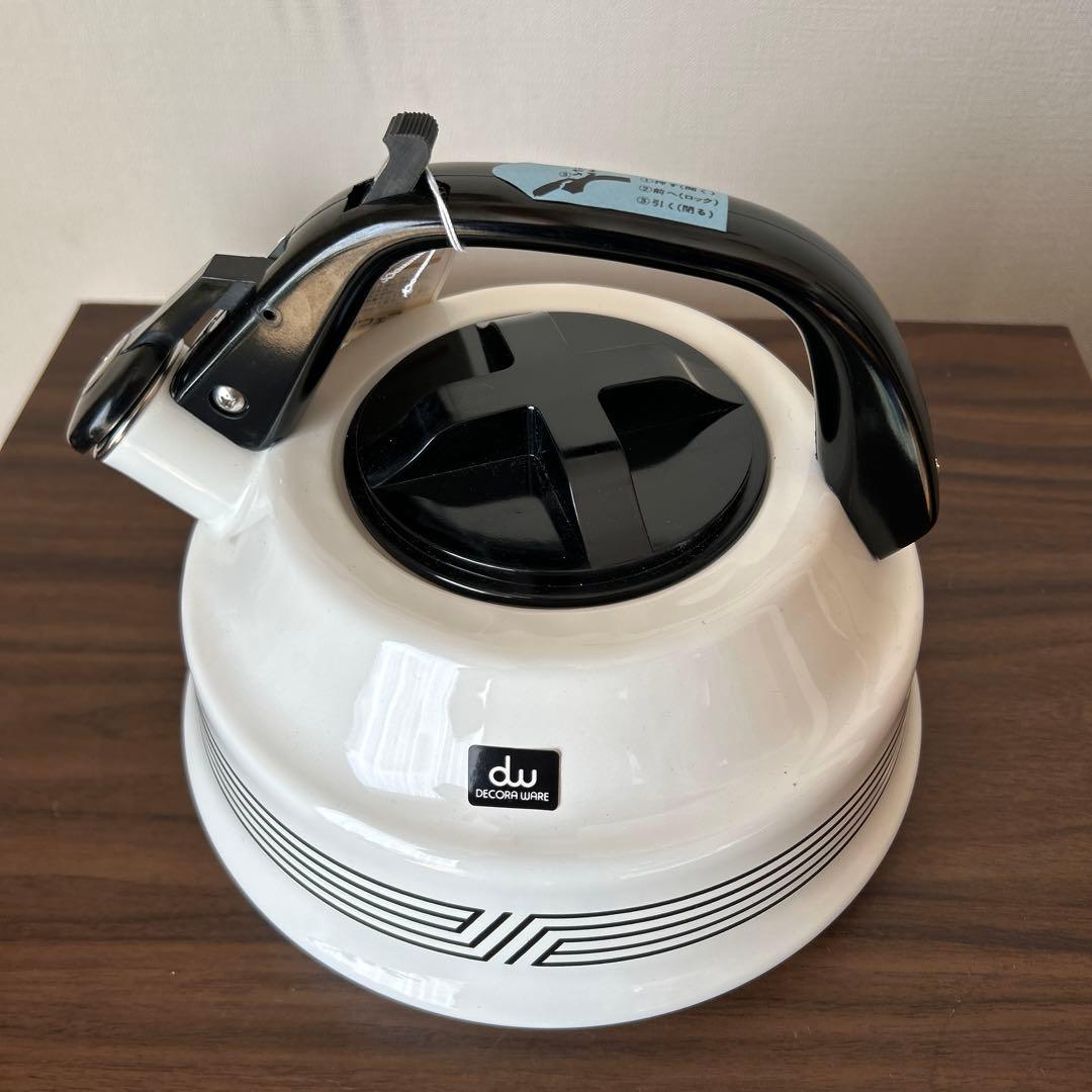レア！昭和レトロ！未使用品！デコラウェア 笛吹きケトル 3.2L モノトーン