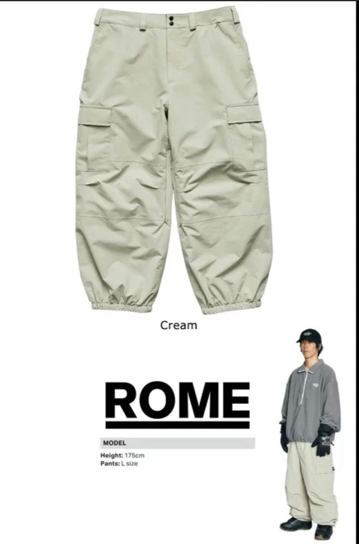 ROME SDS バギーカーゴパンツ　クリーム色