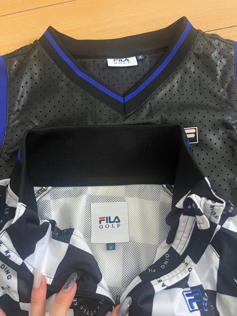 FILA ゴルフ　2点セット　M レザー　ジャケット　ベスト
