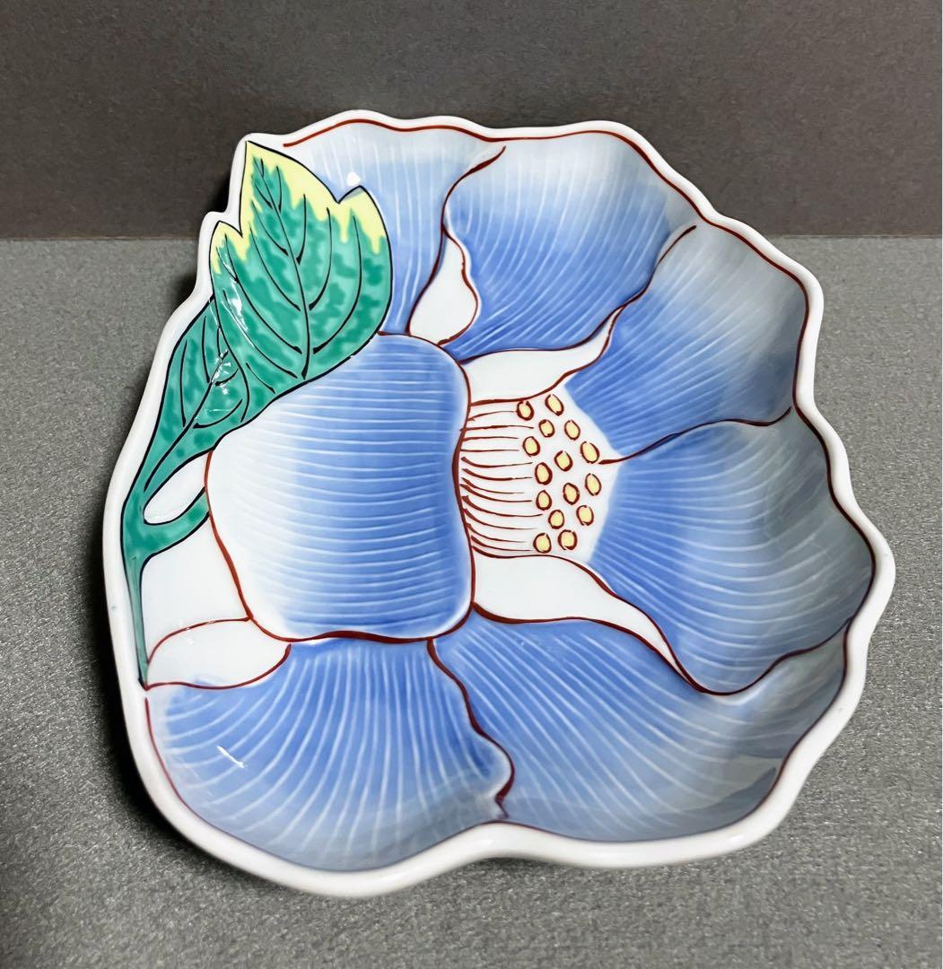 幸楽窯 色絵 牡丹文 変形皿 銘々皿 小皿