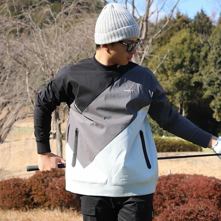 LUXE/R GOLF ストレッチ布帛プルオーバー 45933BKXL