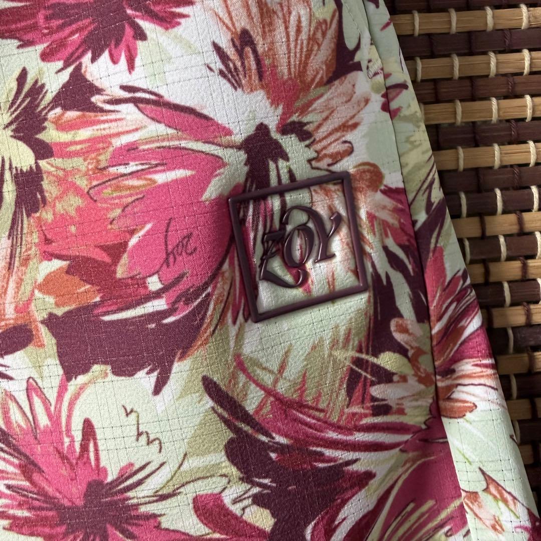 【ZOY】花柄ショートパンツ38 上品丈 ゴルフ 速乾UV ストレッチ