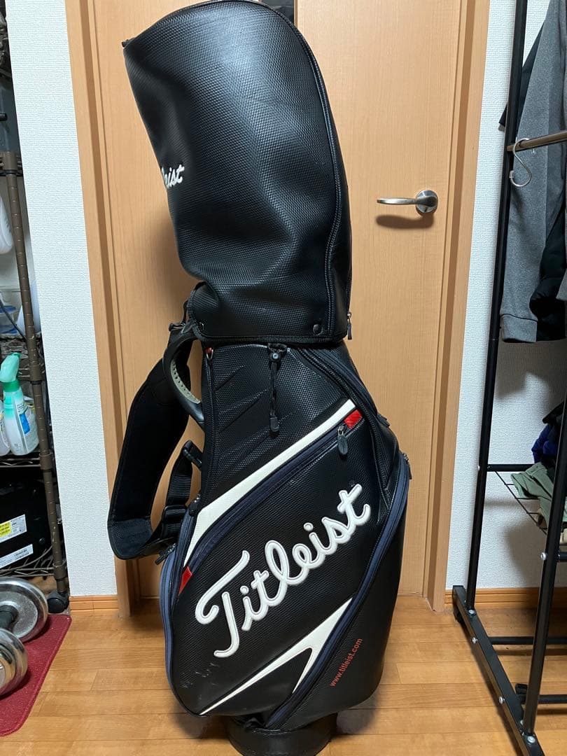 Titleist キャディバッグ 黒/白　小物セット
