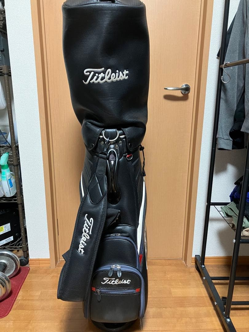 Titleist キャディバッグ 黒/白　小物セット