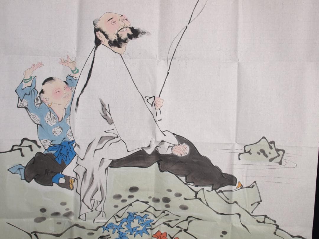 中国　範曽作　肉筆絵　挂轴 激安骨董品美术品 DE076C12-3